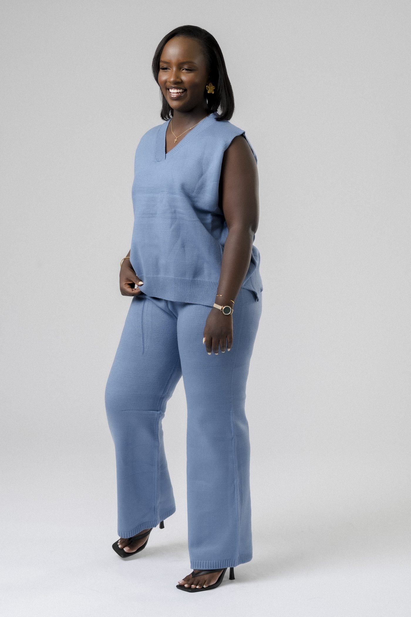 Classic Vest Set in Light Blue