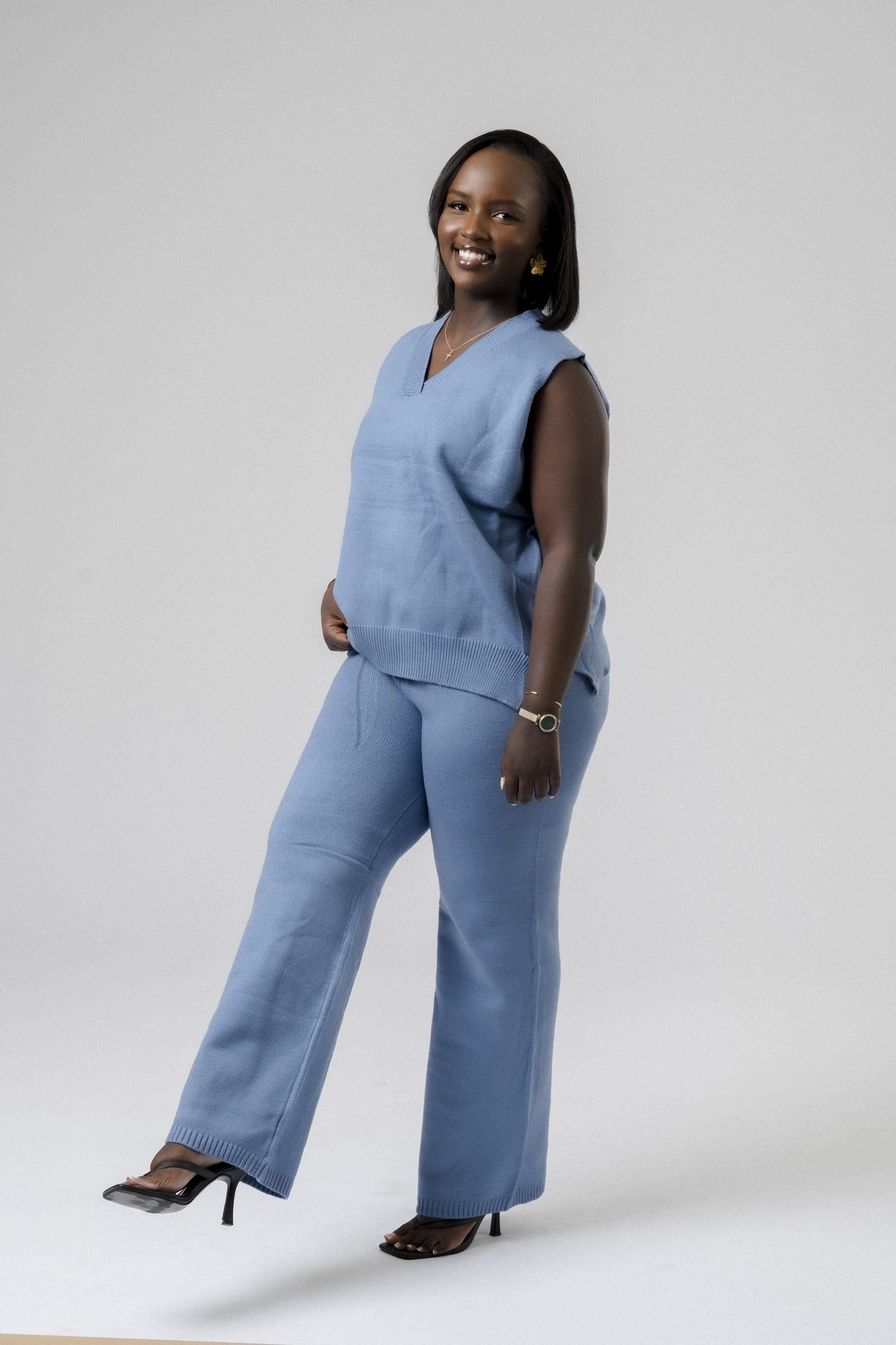 Classic Vest Set in Light Blue