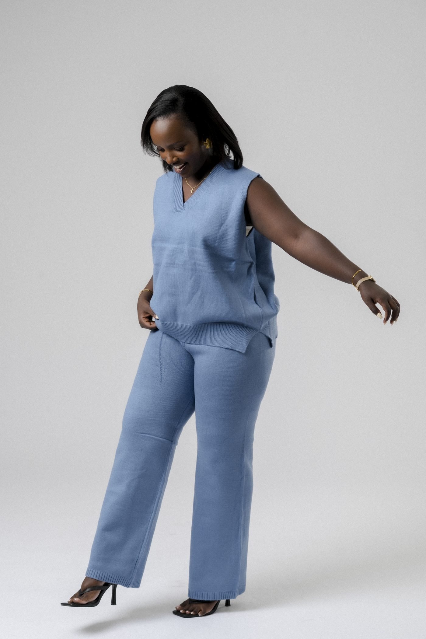 Classic Vest Set in Light Blue