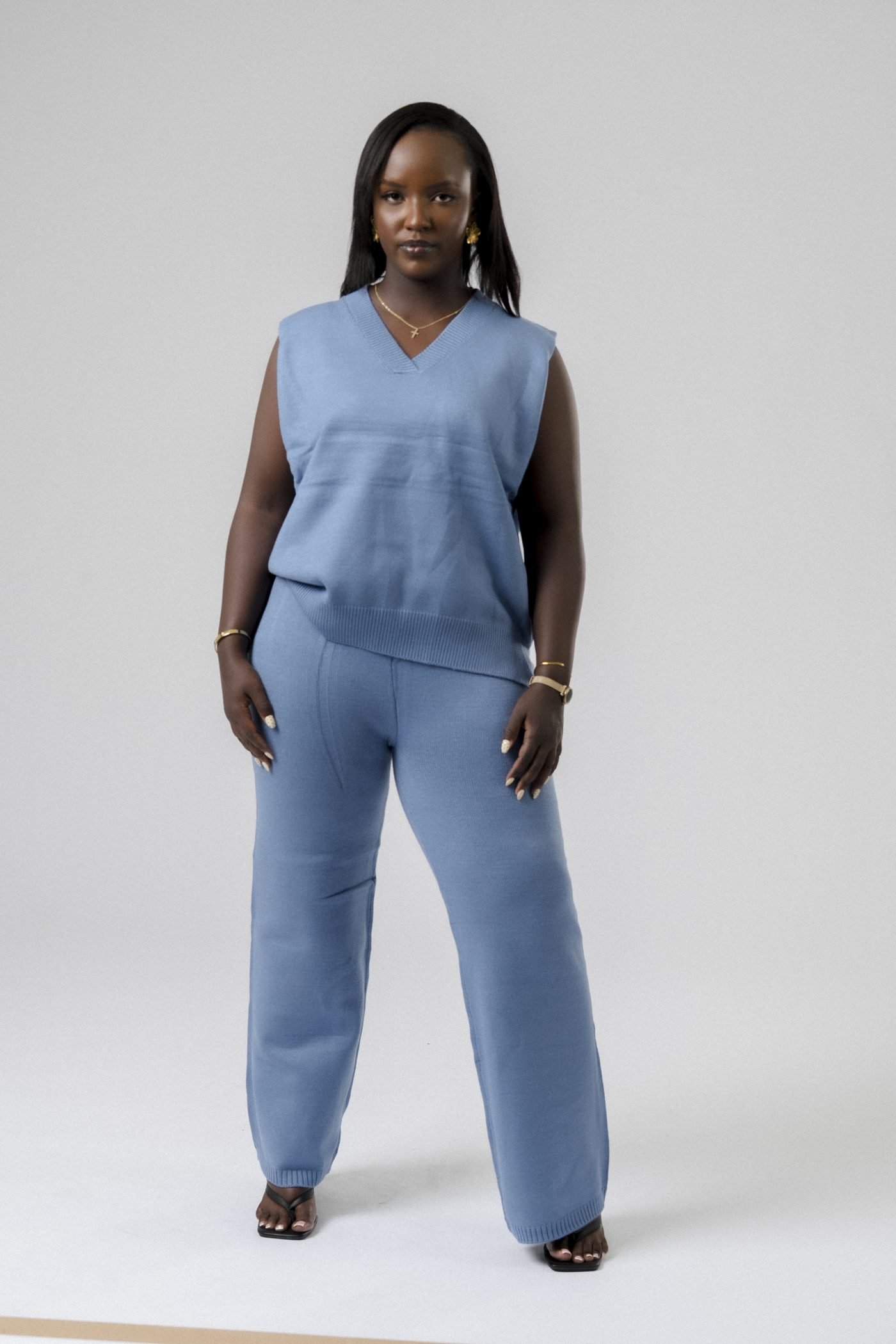 Classic Vest Set in Light Blue