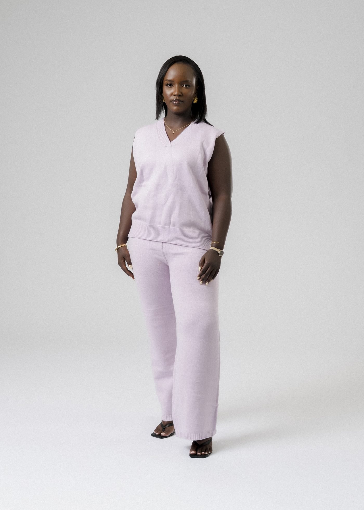 Classic Vest Set in Lilac