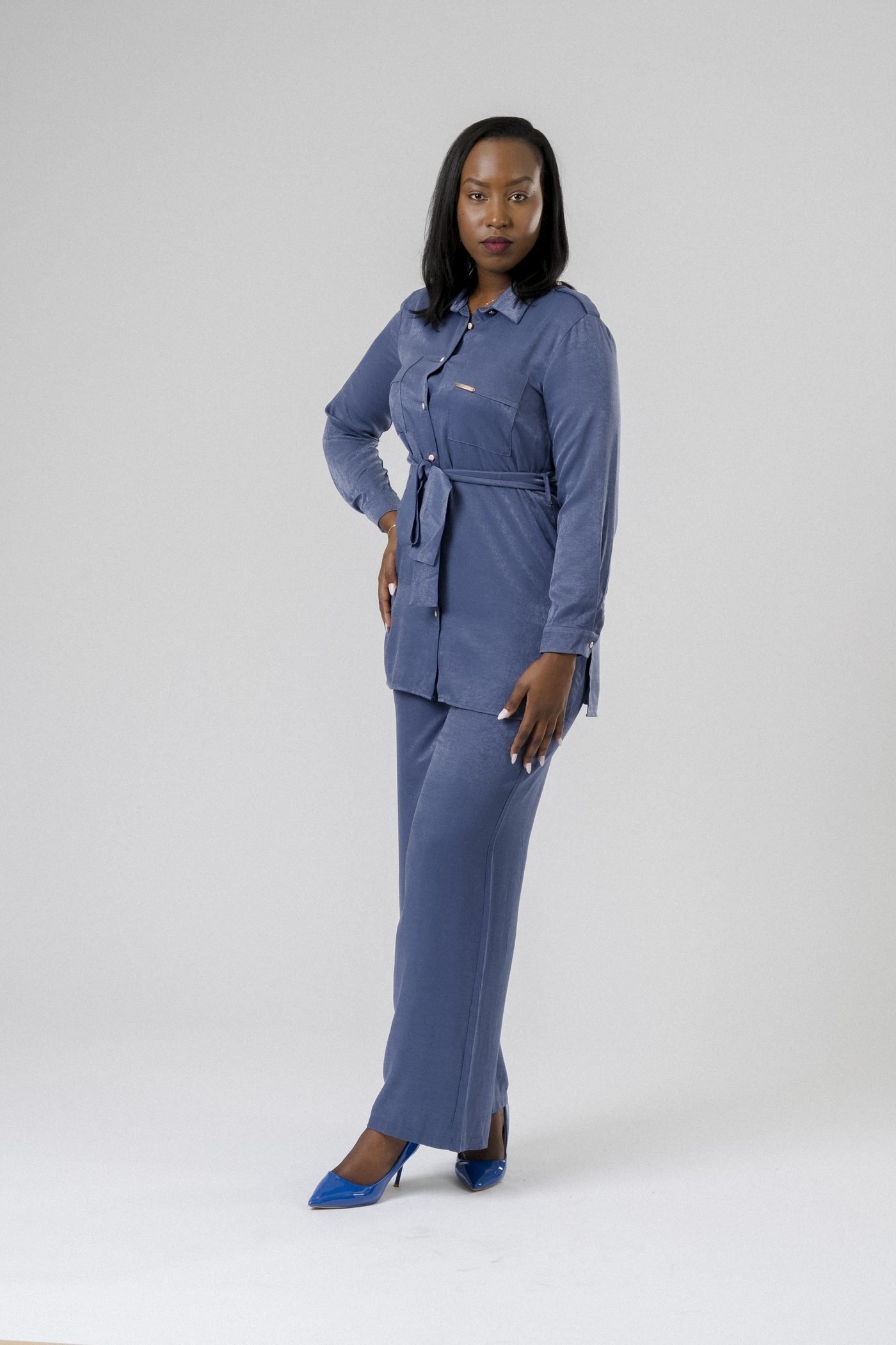 Denim Belted Set