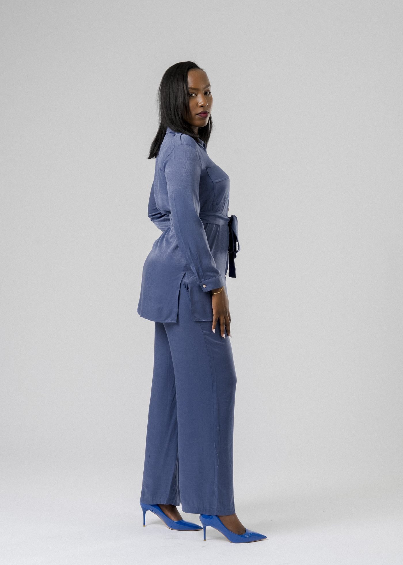 Denim Belted Set