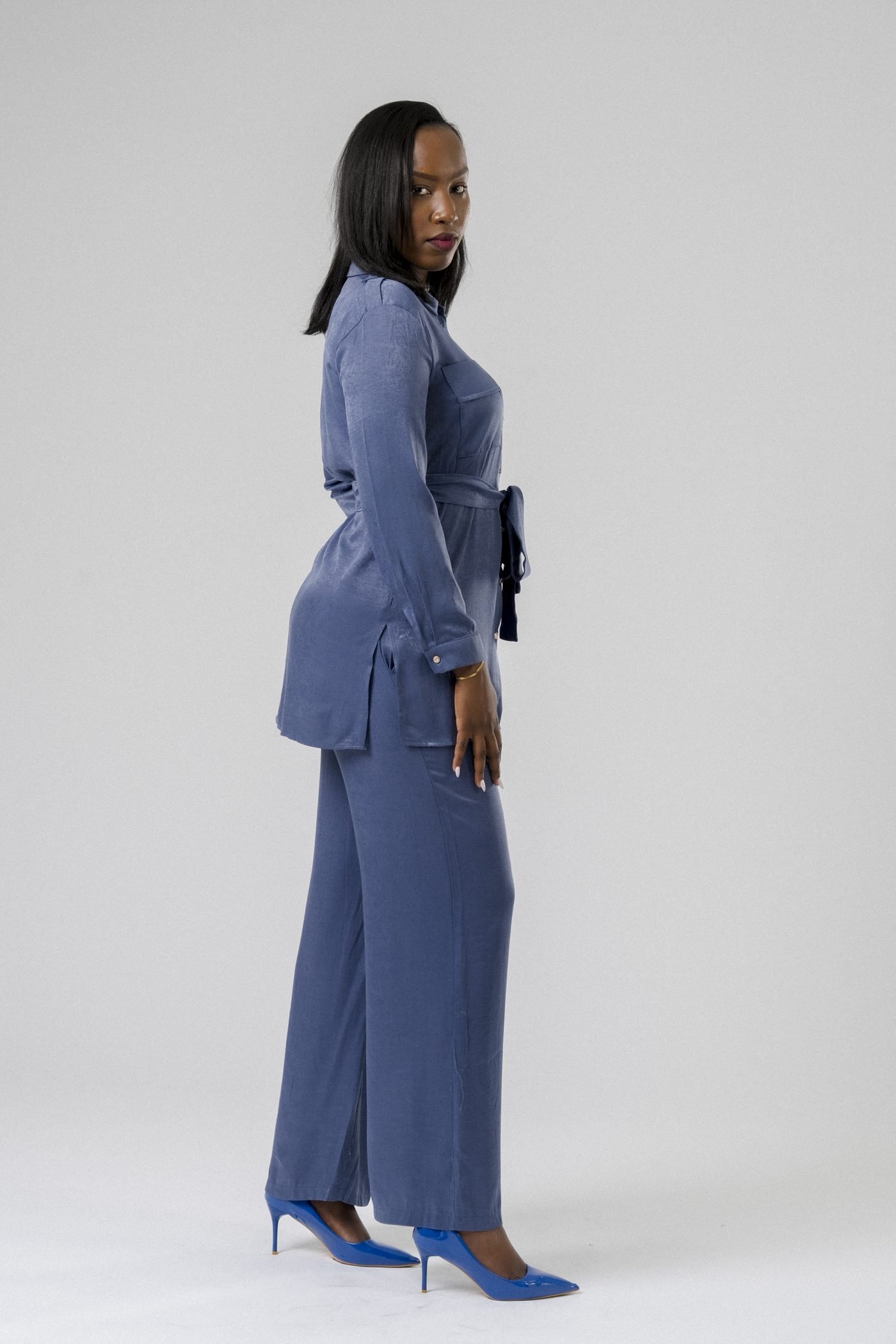 Denim Belted Set