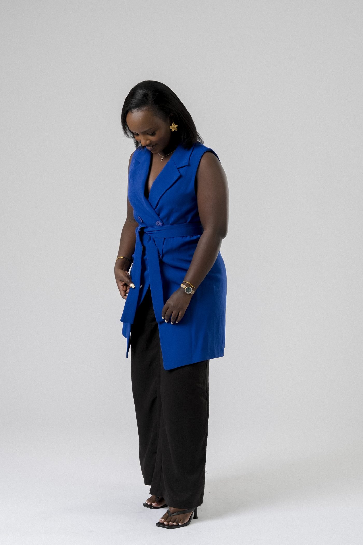 Harmony Wrap Vest Set in Blue