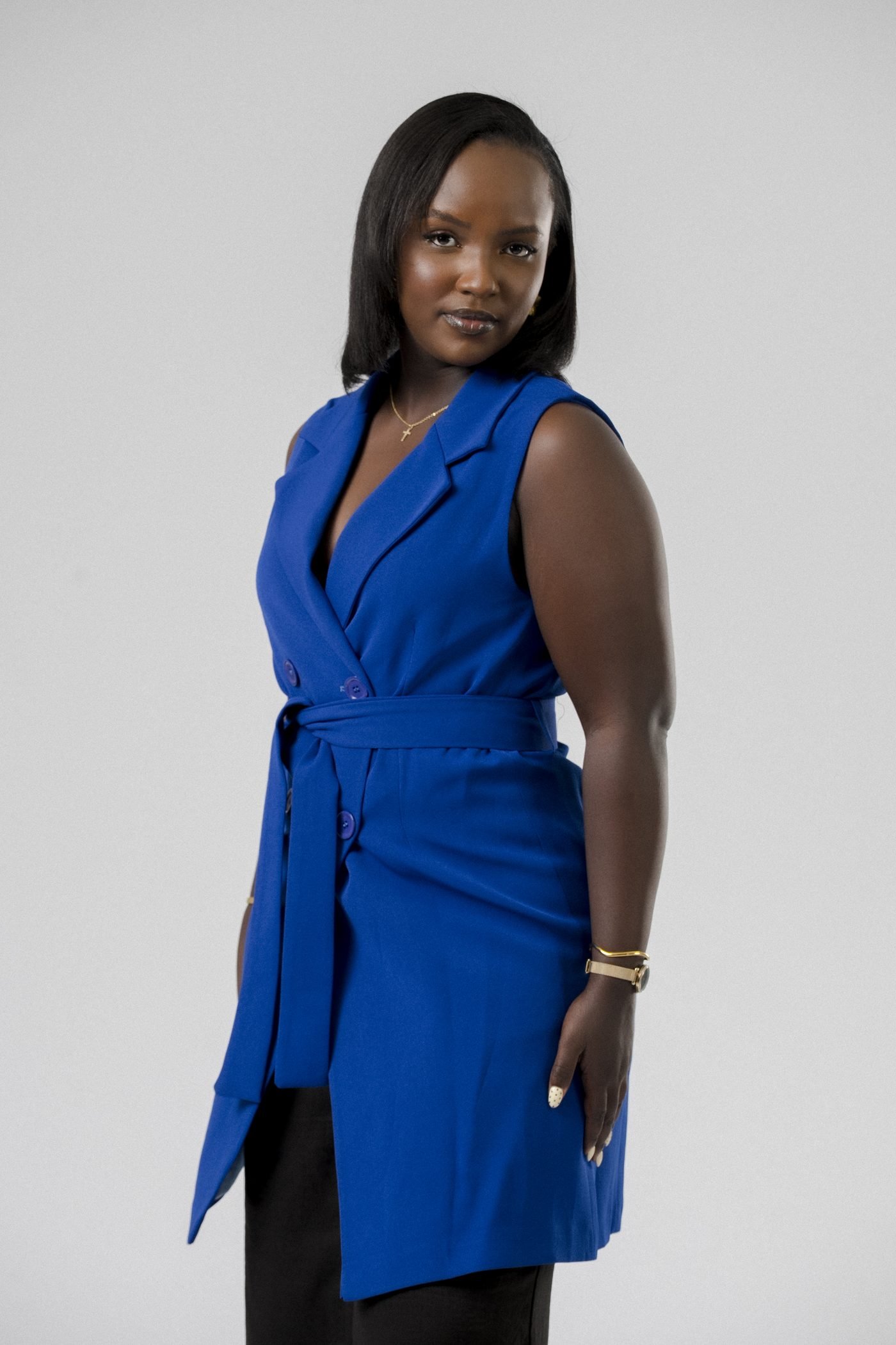 Harmony Wrap Vest Set in Blue