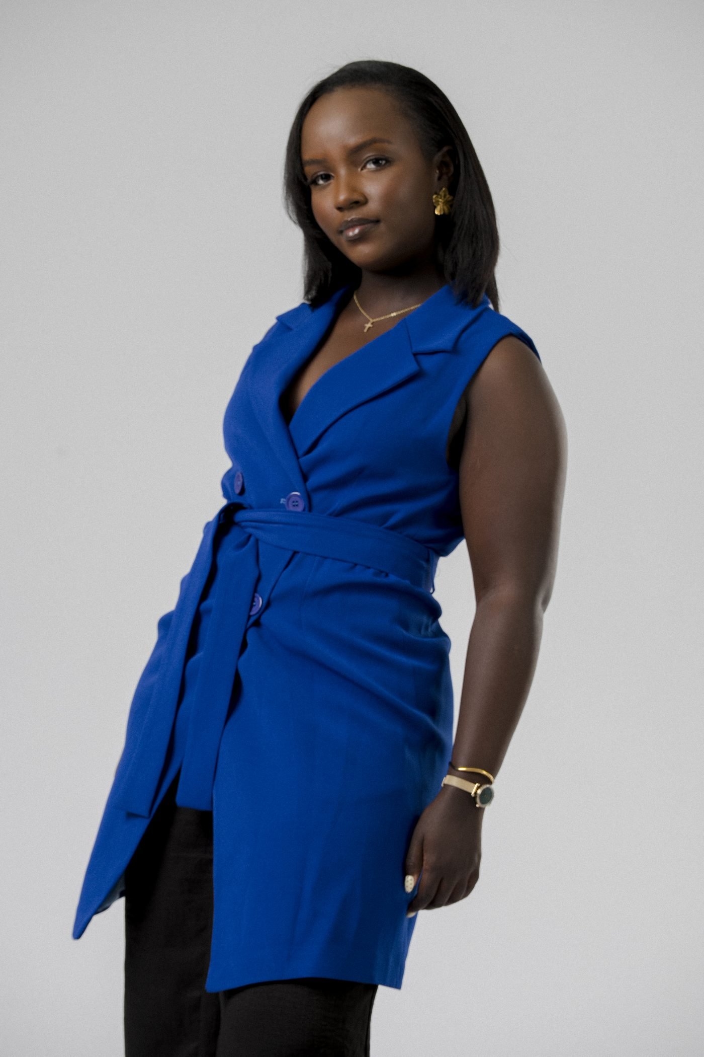 Harmony Wrap Vest Set in Blue