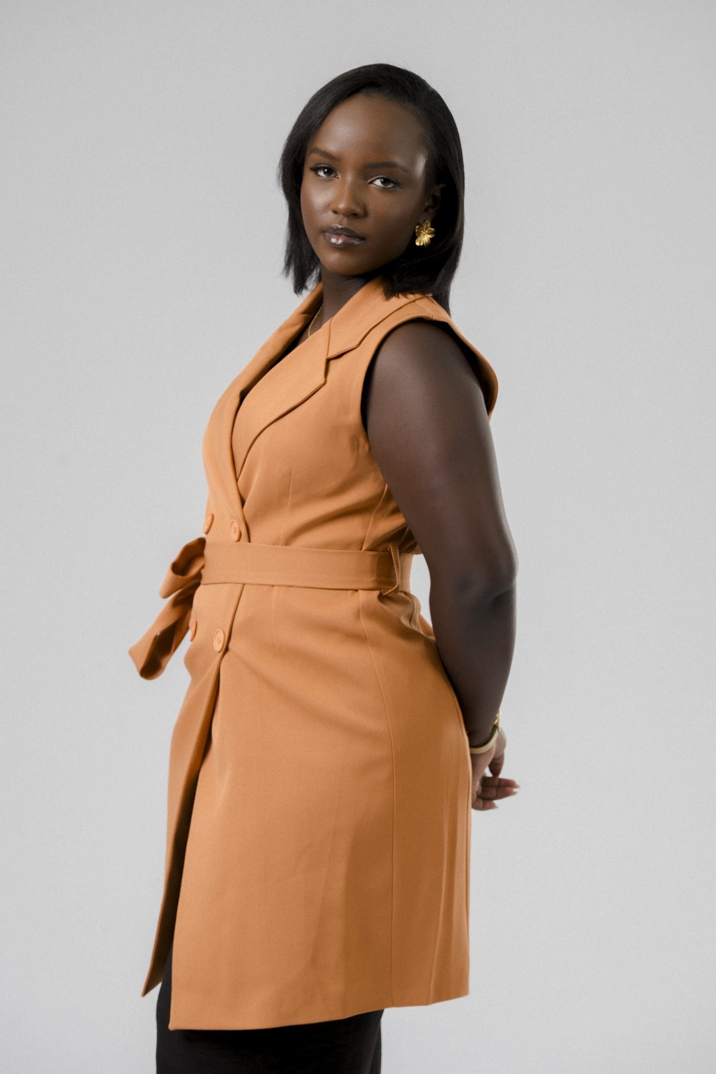 Harmony Wrap Vest Set in Tan