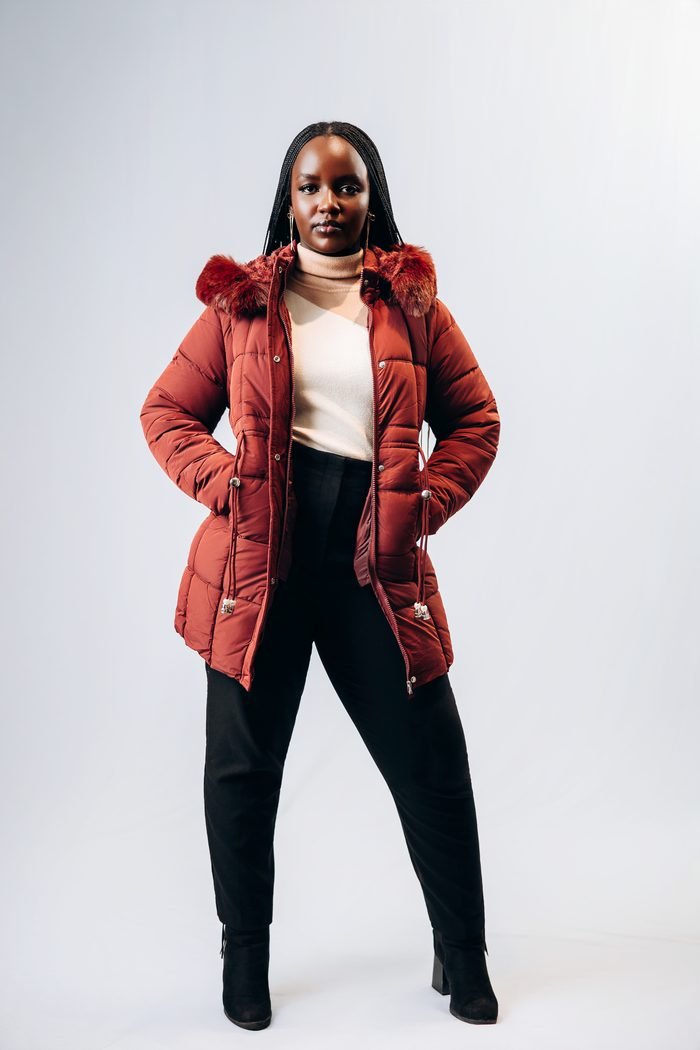Icebound Elegance Coat in Red