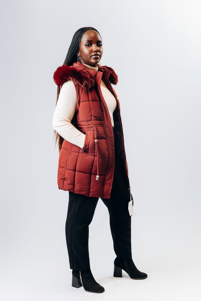 Icebound Elegance Coat in Red
