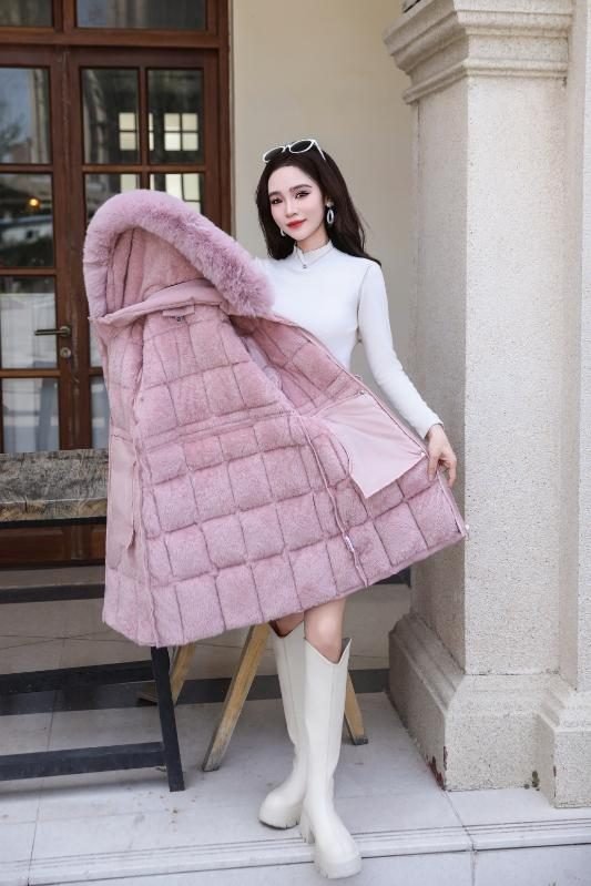 Icebound Elegance Coat in Pink