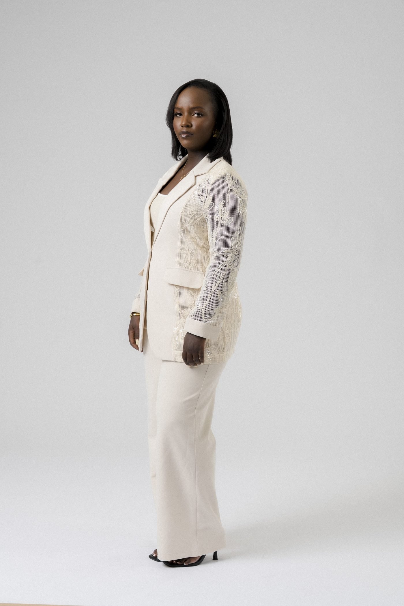 Ivory Lace Suit