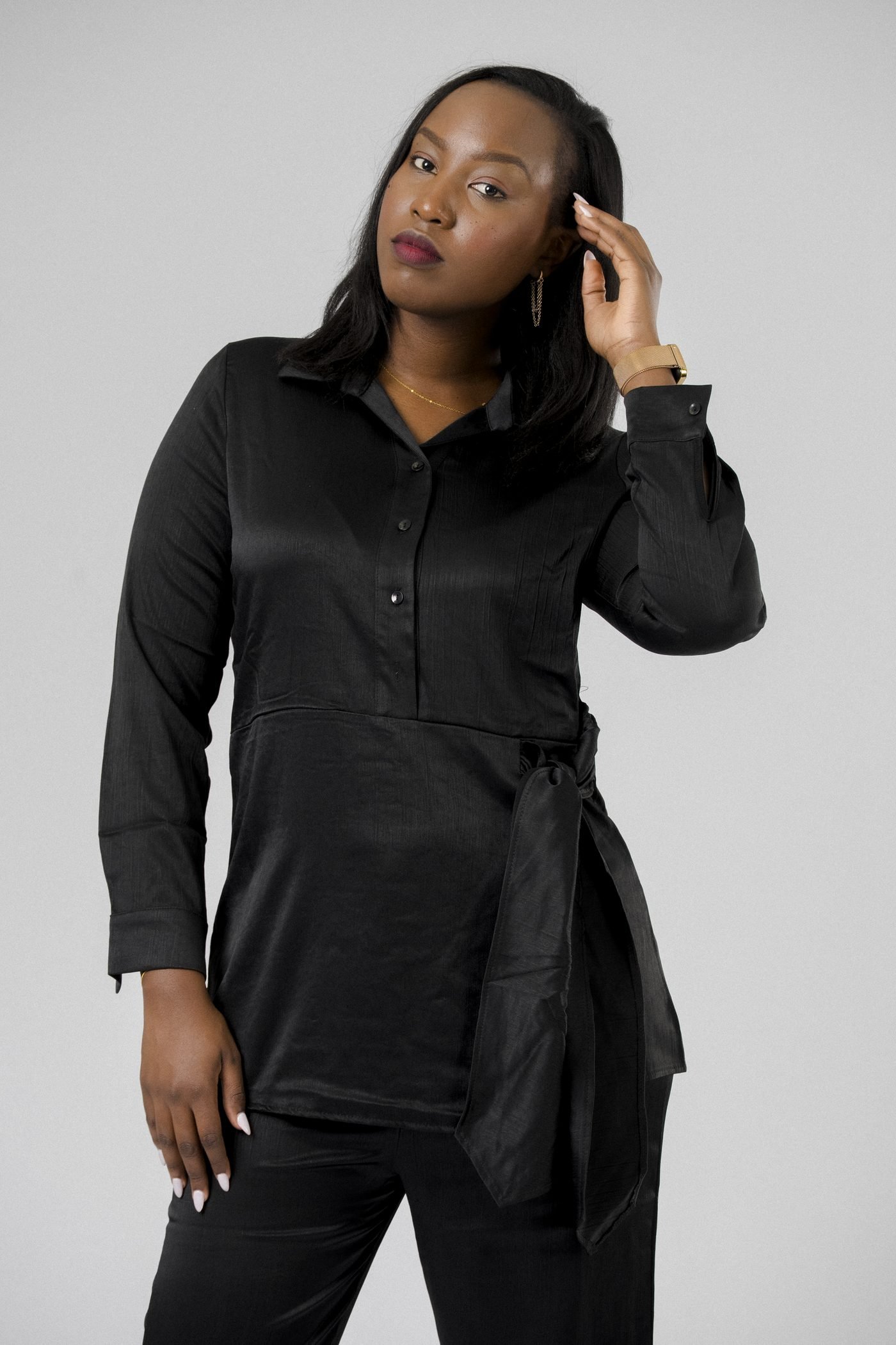 Noir Wrap Top Set