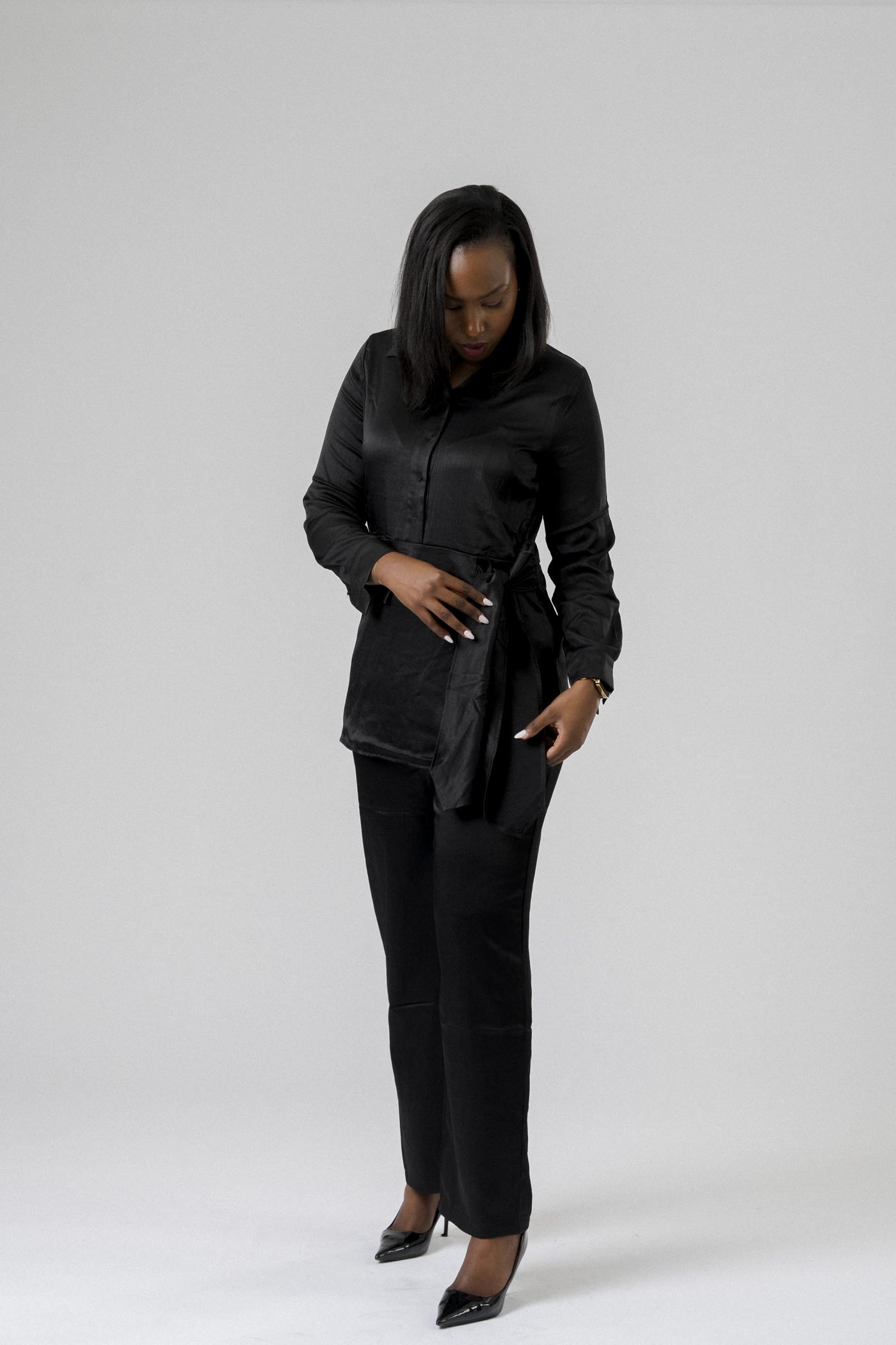 Noir Wrap Top Set