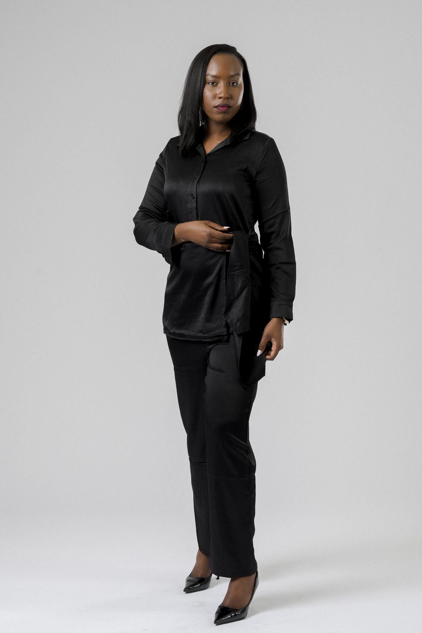 Noir Wrap Top Set