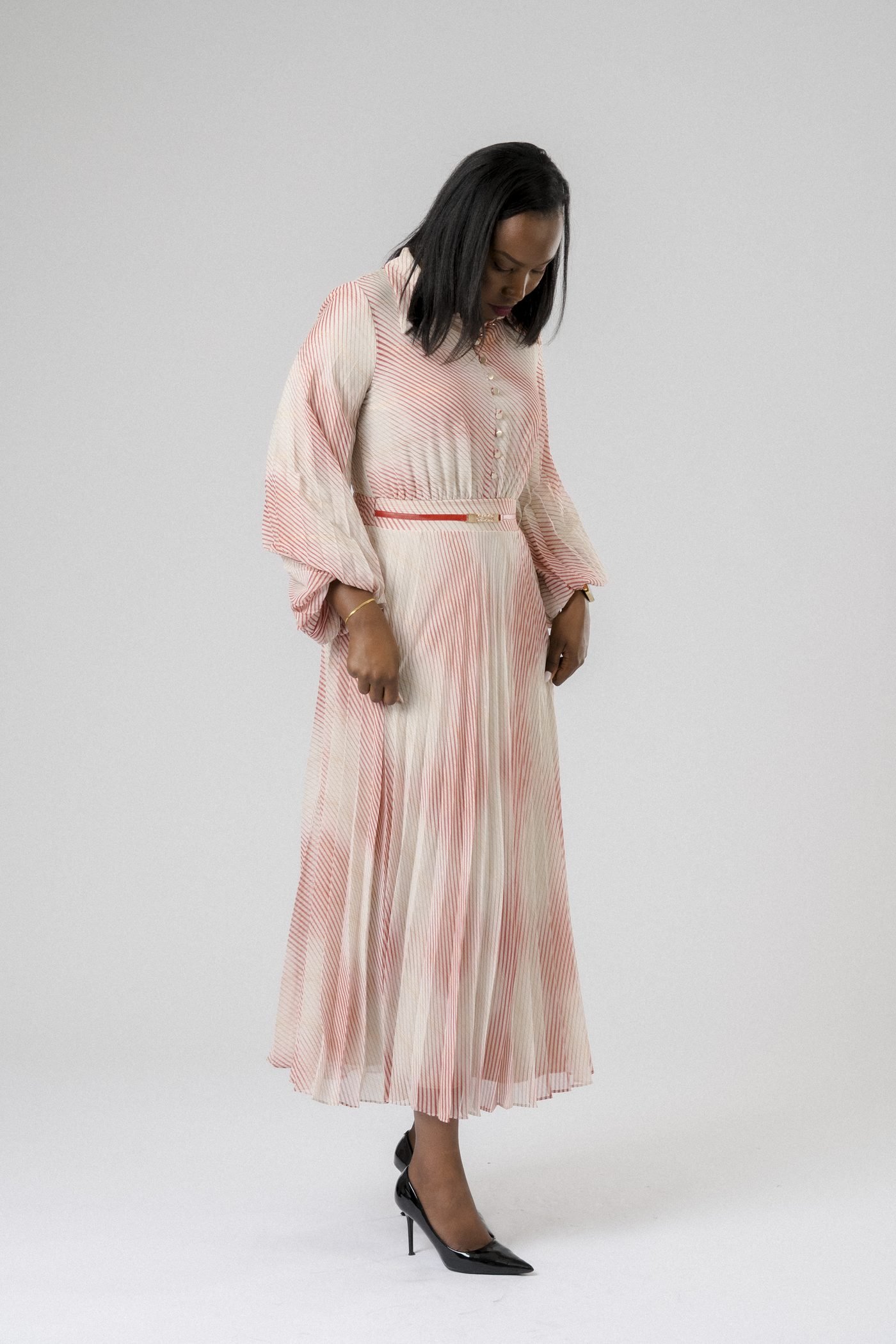 Rosewater Pleat Dress