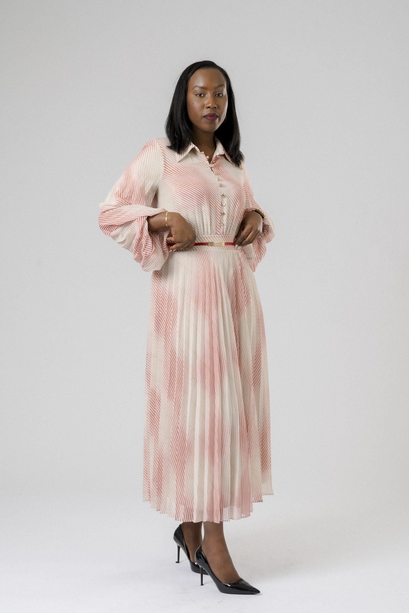 Rosewater Pleat Dress